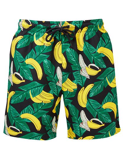 Men´s Swim Shorts – WOMBAT® in Black-Yellow