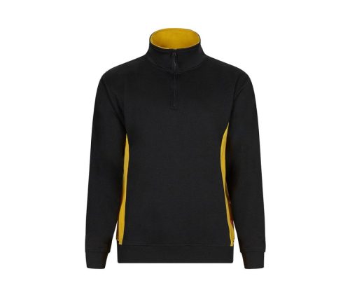 Two-Tone Half-Zip Sweatshirt 105704 – Velilla in Black / Yellow