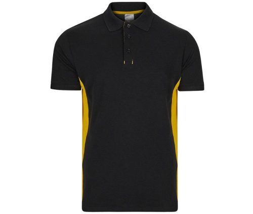 Two-Tone Short Sleeve Polo Shirt 105504 – Velilla in Black / Yellow