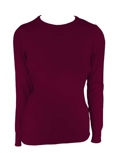 Women’s Crew Neck Fine Gauge Cotton Pullover – Legend Classics in Bordeaux