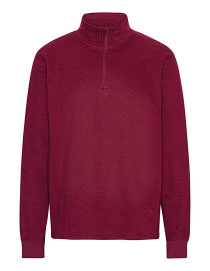 Bio Sweater mit 1/4 Zip O 73701 – Neutral in Bordeaux