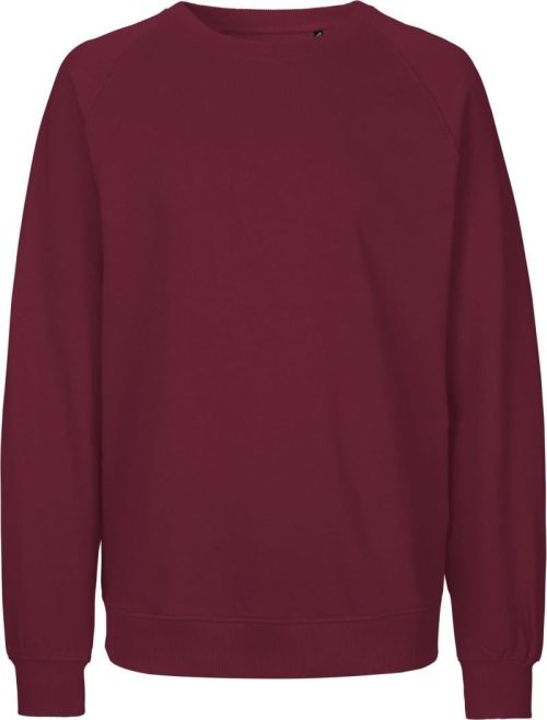 Unisex Bio Raglan Sweater O 63001 – Neutral in Bordeaux