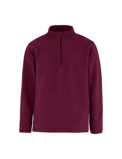 Recycled Fleece Quarter Zip – Neutral in Bordeaux