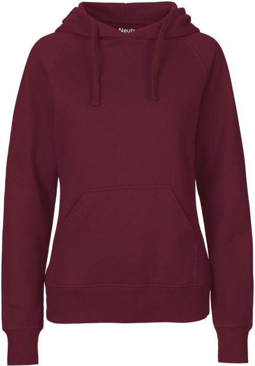 Damen Bio Kapuzen Sweater O 83101 – Neutral in Bordeaux