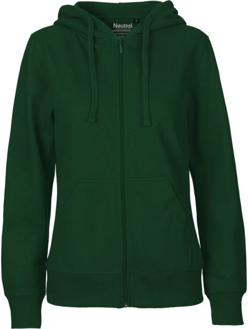 Damen Bio Kapuzen Sweatjacke O 83301 – Neutral in Bottle Green