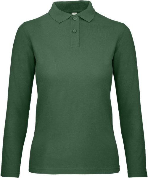 Damen Piqué Polo langarm ID.001 LSL /women – B&C in Bottle Green