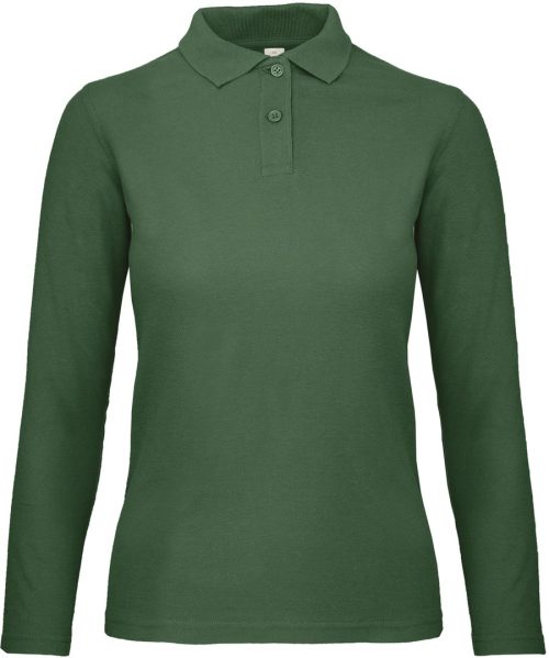 ID.001 Ladies' long-sleeved polo shirt PWI13 – B&C in Bottle Green