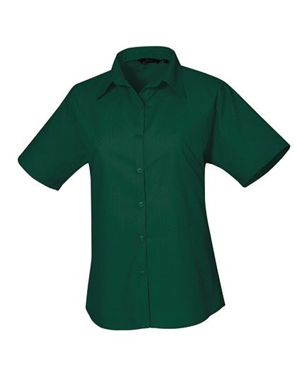 Women´s Poplin Short Sleeve Blouse – Premier Workwear in Bottle Green