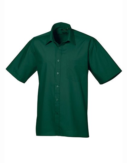 Men´s Poplin Short Sleeve Shirt – Premier Workwear in Bottle Green