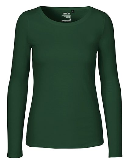 Damen T-Shirt langarm O 81050 – Neutral in Bottle Green