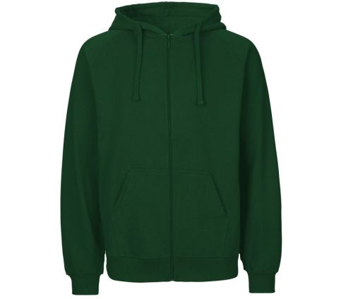 Unisex Tiger Cotton Hoodie With Zip T63301 – Tiger in Bottle Green