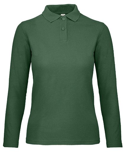 Women´s Long Sleeve Polo ID.001 – B&C BE INSPIRED in Bottle Green
