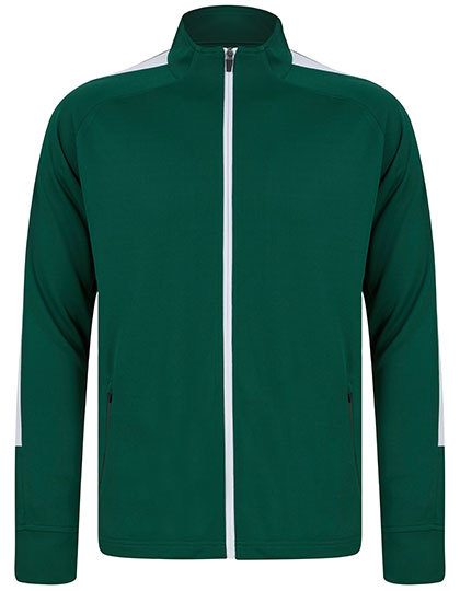 Adults Knitted Tracksuit Top – Finden+Hales in Bottle Green/White