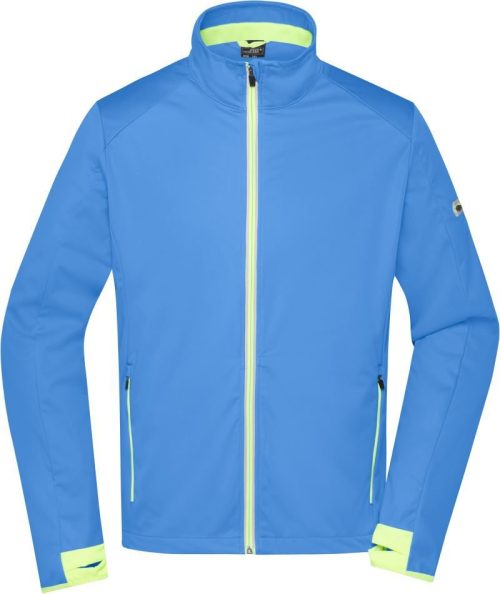 Herren 3-Lagen Sport Softshell Jacke JN 1126 – Daiber in Bright Blue/Bright Yellow