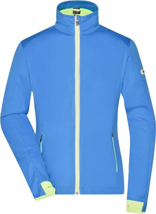 Damen 3-Lagen Sport Softshell Jacke JN 1125 – Daiber in Bright Blue/Bright Yellow