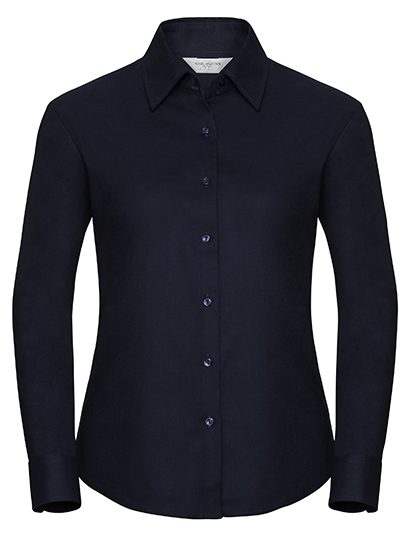 Ladies' Long Sleeve Tailored Oxford Shirt – Russell Athletic Collection in Bright Navy