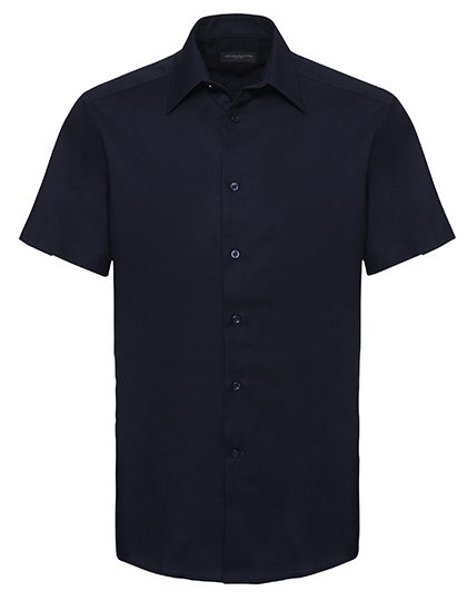 Men's Short Sleeve Tailored Oxford Shirt – Russell Athletic Collection in Bright Navy