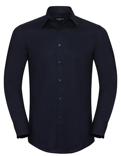 Men's Long Sleeve Tailored Oxford Shirt – Russell Athletic Collection in Bright Navy