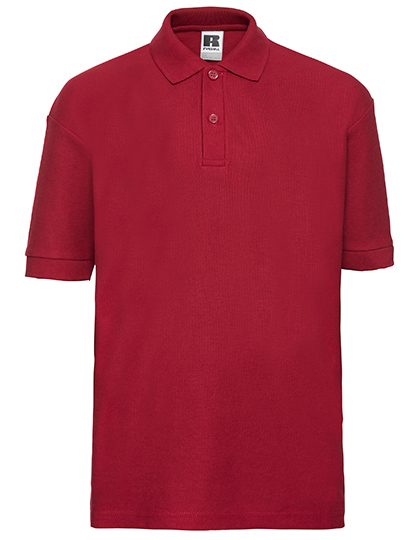 Kids Classic Polycotton Polo – Russell Athletic in Bright Red