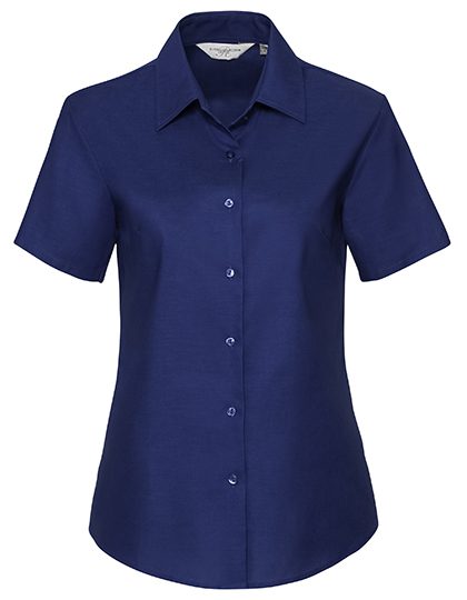 Ladies' Short Sleeve Tailored Oxford Shirt – Russell Athletic Collection in Bright Royal