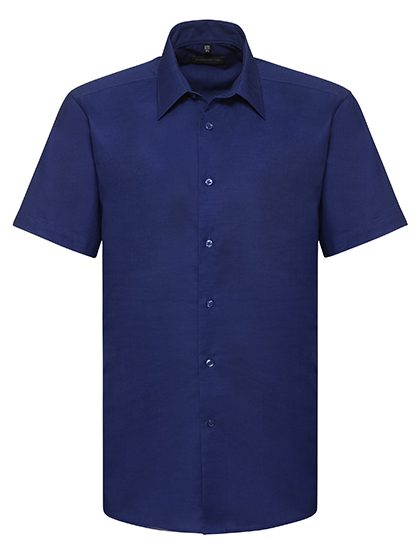 Men's Short Sleeve Tailored Oxford Shirt – Russell Athletic Collection in Bright Royal