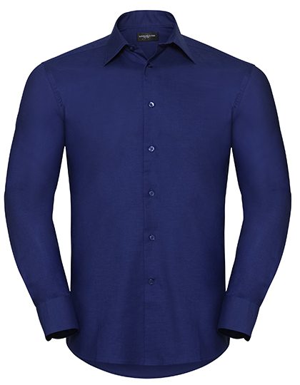 Men's Long Sleeve Tailored Oxford Shirt – Russell Athletic Collection in Bright Royal