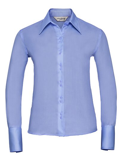 Ladies' Long Sleeve Tailored Ultimate Non-Iron Shirt – Russell Athletic Collection in Bright Sky