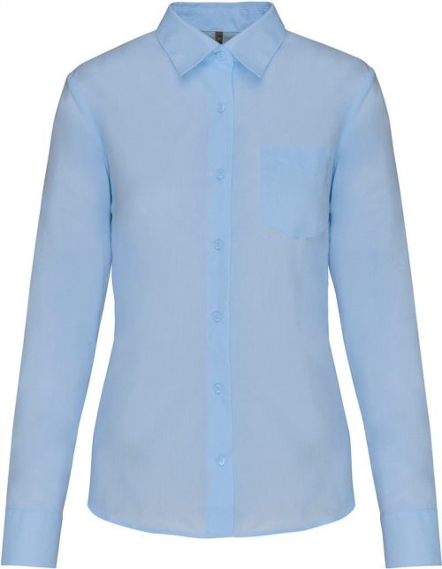 Popeline Bluse "Jessica" langarm K 549 – Kariban in Bright Sky