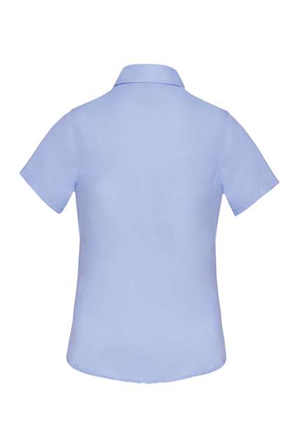 Ladies' Short-Sleeved Cotton Poplin Shirt – Kariban in Bright Sky