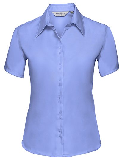 Ladies' Short Sleeve Tailored Ultimate Non-Iron Shirt – Russell Athletic Collection in Bright Sky