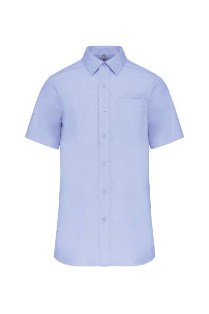 Men's Short-Sleeved Cotton Poplin Shirt – Kariban in Bright Sky