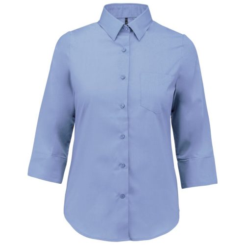Popeline Hemd Baumwollpolyester 3/4-Ärmel pflegeleicht für Damen K558 – Kariban in Bright Sky
