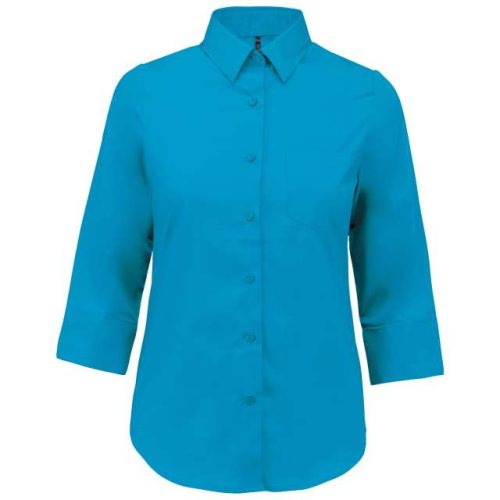 Ladies' 3/4 Sleeved Shirt – Kariban in Bright Turquoise