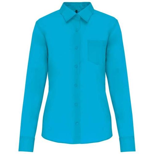 Jessica - Ladies' Long-Sleeved Shirt – Kariban in Bright Turquoise