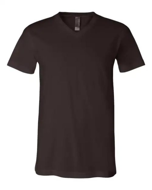 Unisex V-Neck Jersey Tee – Bella in Brown