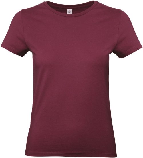 #E190 Ladies' T-shirt TW04T – B&C in Burgundy