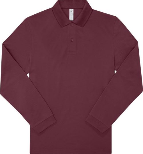 Piqué Polo langarm My Polo 180 LSL – B&C in Burgundy