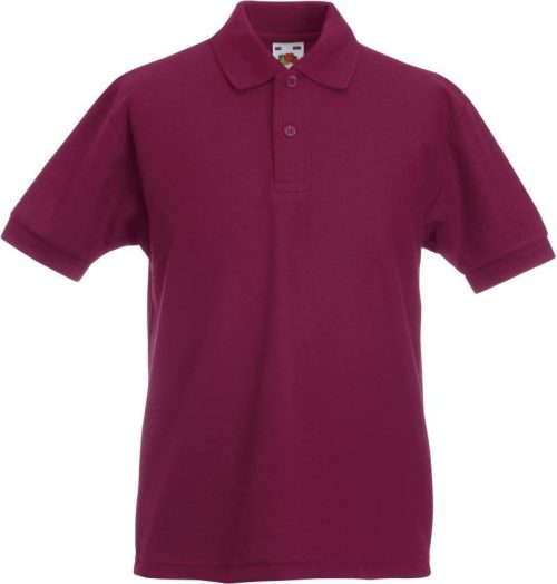 Kinder Piqué Polo Kids 65/35 Polo – Fruit of the Loom in Burgundy