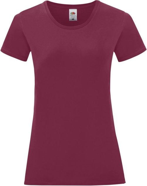 Damen T-Shirt Lady-Fit Iconic 150 T – Fruit of the Loom in Burgundy