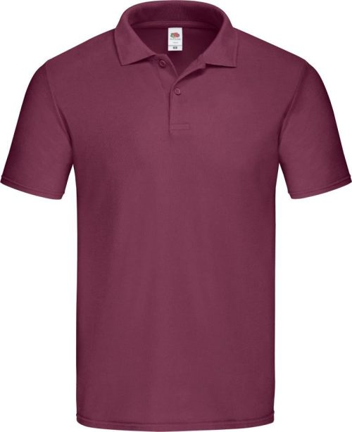 Herren Piqué Polo Original Polo – Fruit of the Loom in Burgundy
