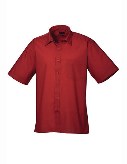 Men´s Poplin Short Sleeve Shirt – Premier Workwear in Burgundy