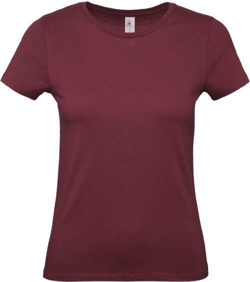 Damen-T-Shirt #E150 TW02T – B&C in Burgundy