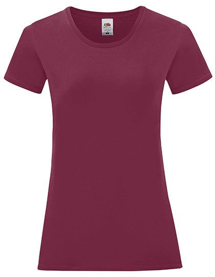 Ladies´ Iconic T – Fruit of the Loom in Burgundy
