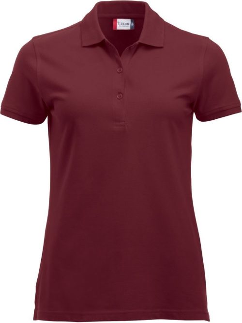 Schweres Damen Piqué Polo Classic Marion S/S – Clique in Burgundy