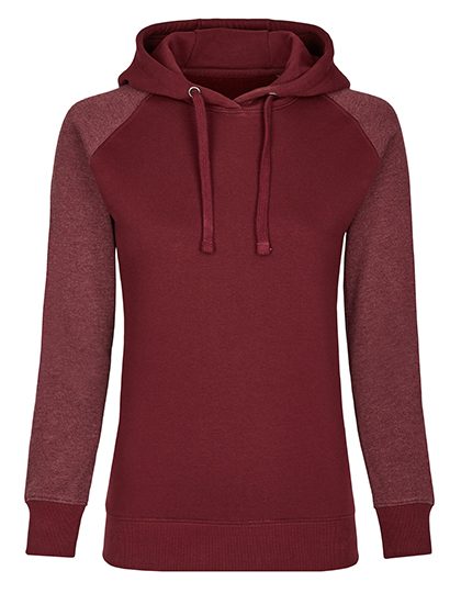 my mate - Ladies´ No Pocket Hoody – Miners mate in Burgundy/Heather Burgundy