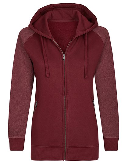 my mate - Ladies´ Zip Hoody – Miners mate in Burgundy/Heather Burgundy