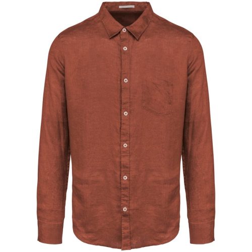 Leinen-Hemd für Herren NS504 – Spasso in Burnt Brick