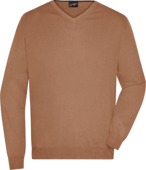 Herren V-Ausschnitt Pullover JN 659 – Daiber in Camel