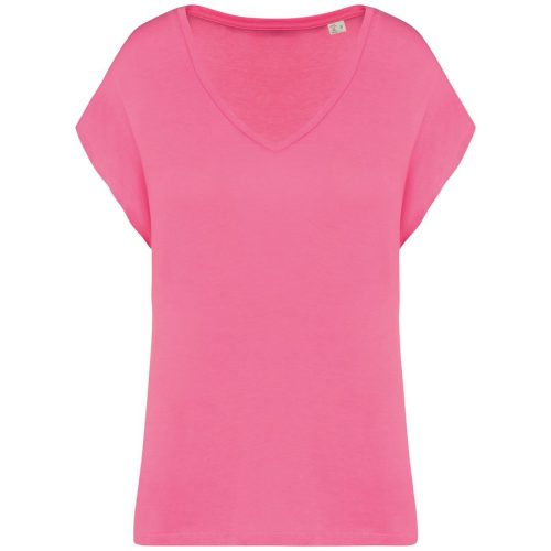 Loose Damen-T-Shirt mit V-Ausschnitt NS312 – Native Spirit in Candy Rose