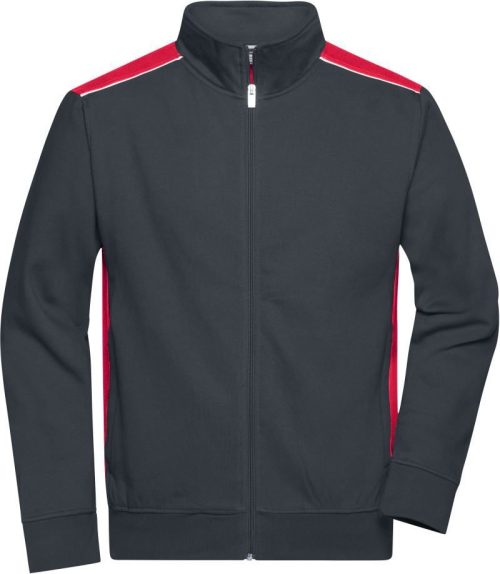 Herren Workwear Sweat Jacke - Color JN 870 – Daiber in Carbon/Red